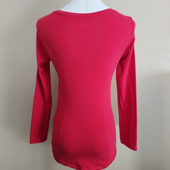 Red L/S Tee Shirt, Women's Small - Picture 8 of 10